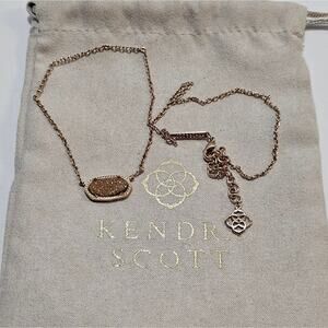 Kendra‎ Scott Rose Gold and Rose Gold Drusy Elisa Necklace